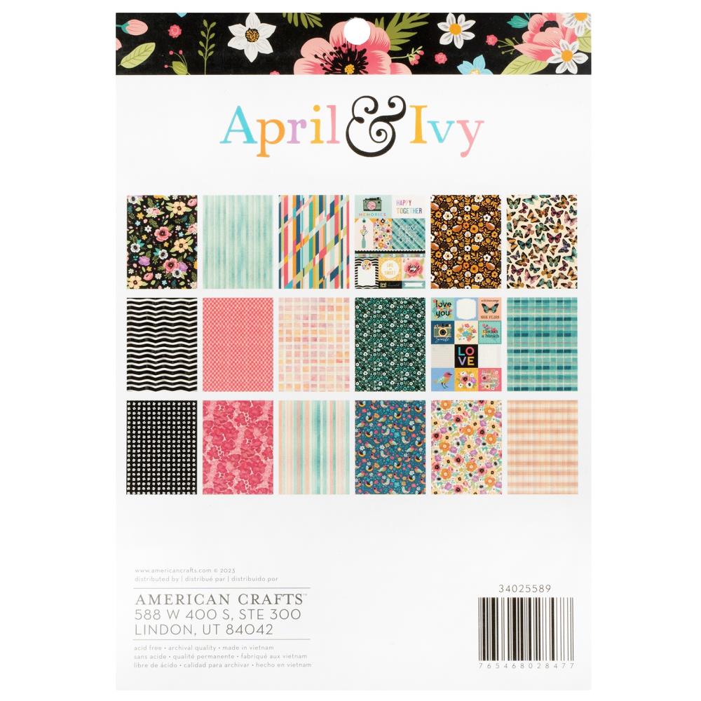 American Crafts April and Ivy 6 x 8 Paper Pad 34025589 back