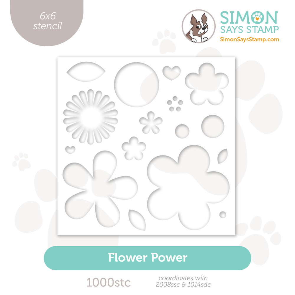 Simon Says Stamp Stencil Flower Power 1000stc Celebrate