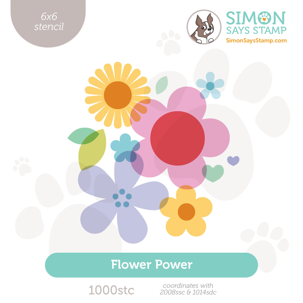 Simon Says Stamp Stencil Flower Power 1000stc Celebrate