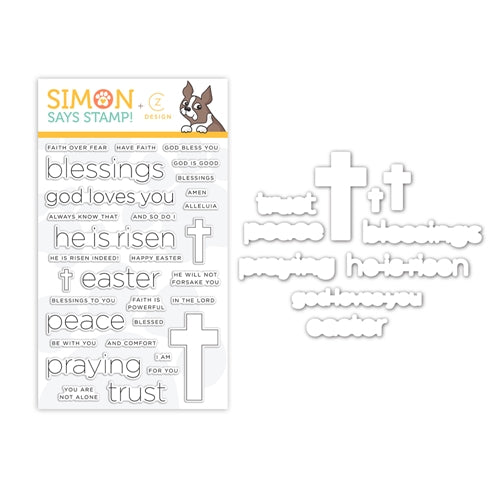 Simon Says Stamp! CZ Design Stamps and Dies CLEAN LINE FAITH set375clf