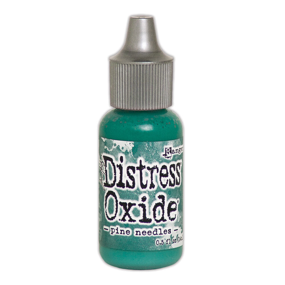 Encre Distress Oxide Ranger Tim Holtz - Pine Needles | Effet Oxydé Et Water-Reactive | 7,6x7,6cm
