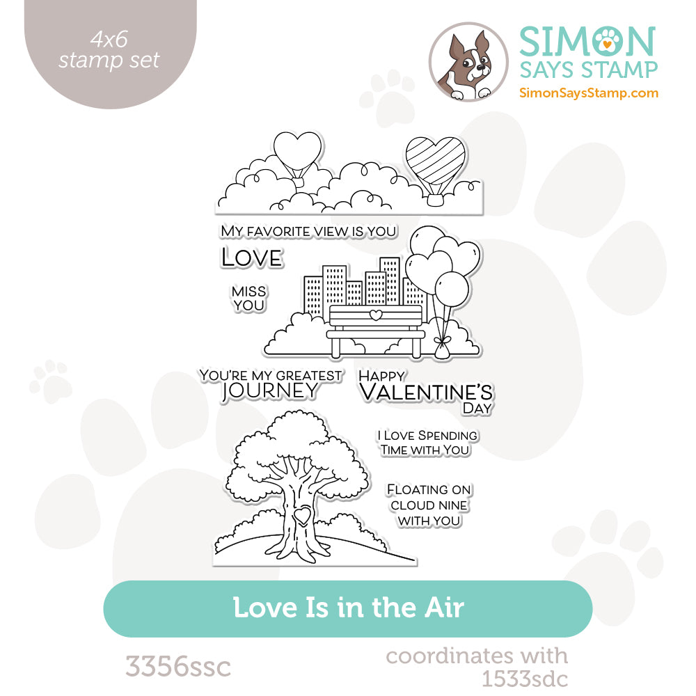 Simon Says Clear Stamps Love Is in the Air 3356ssc Heart to Heart ...
