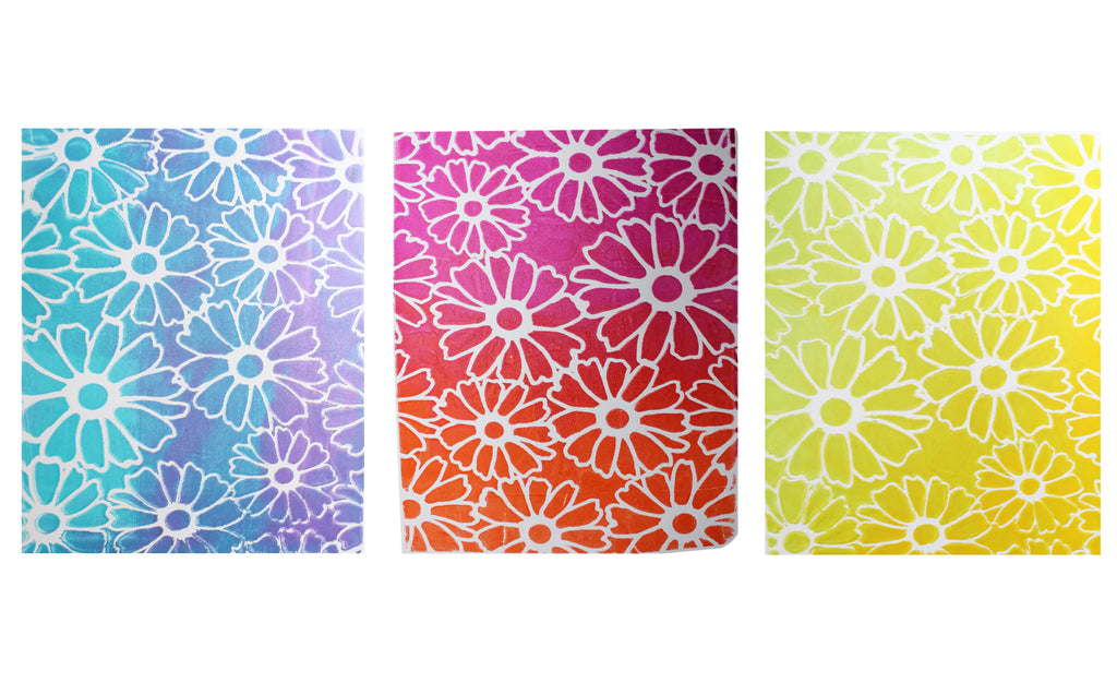 Gelli Arts Flower Stencil for Printing Plates samples