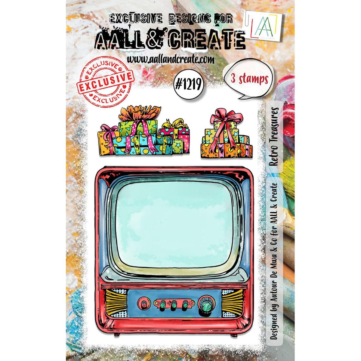 AALL And Create A7 Photopolymer Clear Stamp Set Retro Scripts main image 0