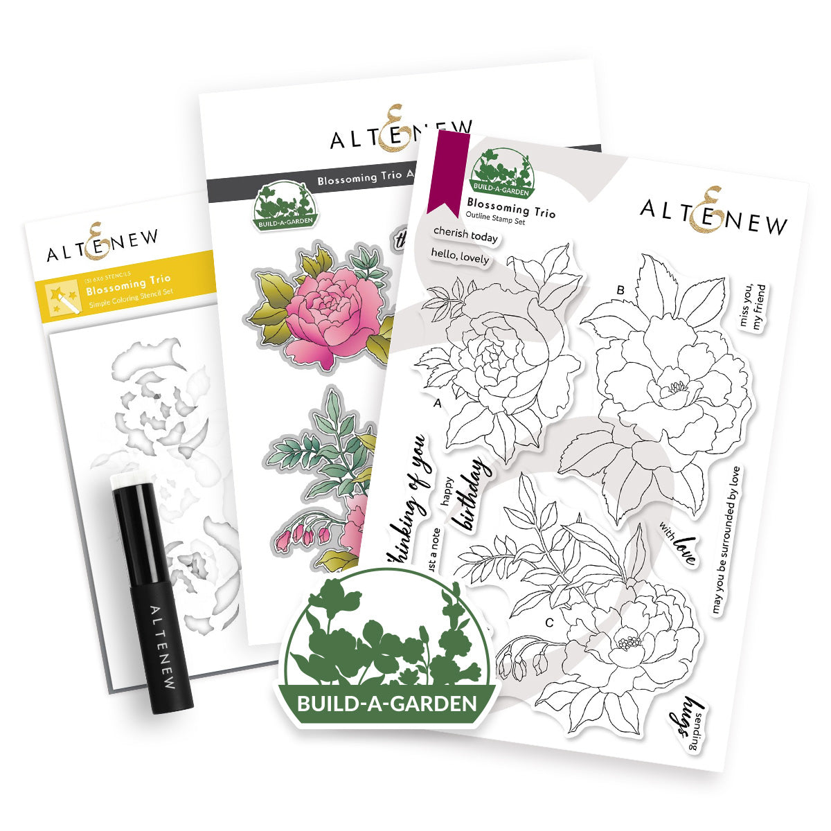 Altenew Build-A-Garden Blossoming Trio and Add-on Die Set – Simon