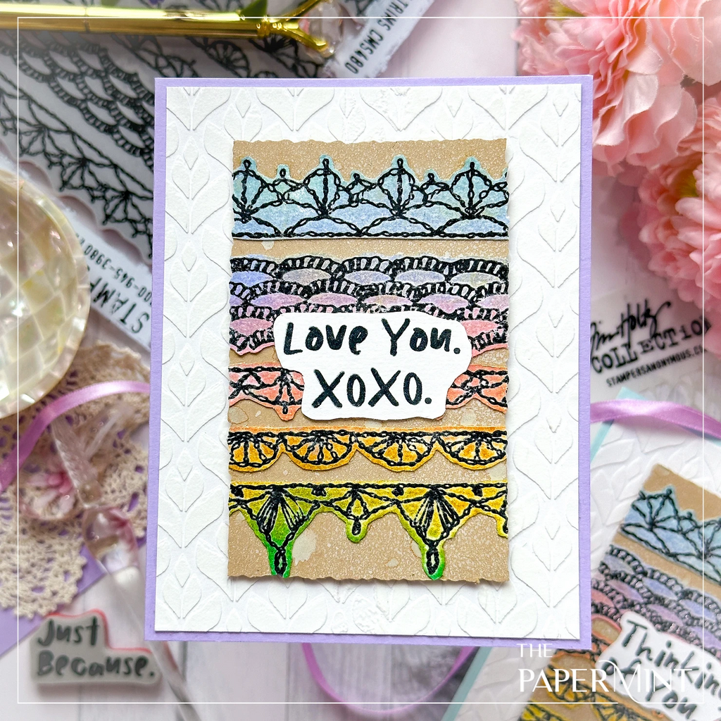Simon Says Stamp Tim Holtz Crochet Trims Thick And Thin Set setct24 Love You Card