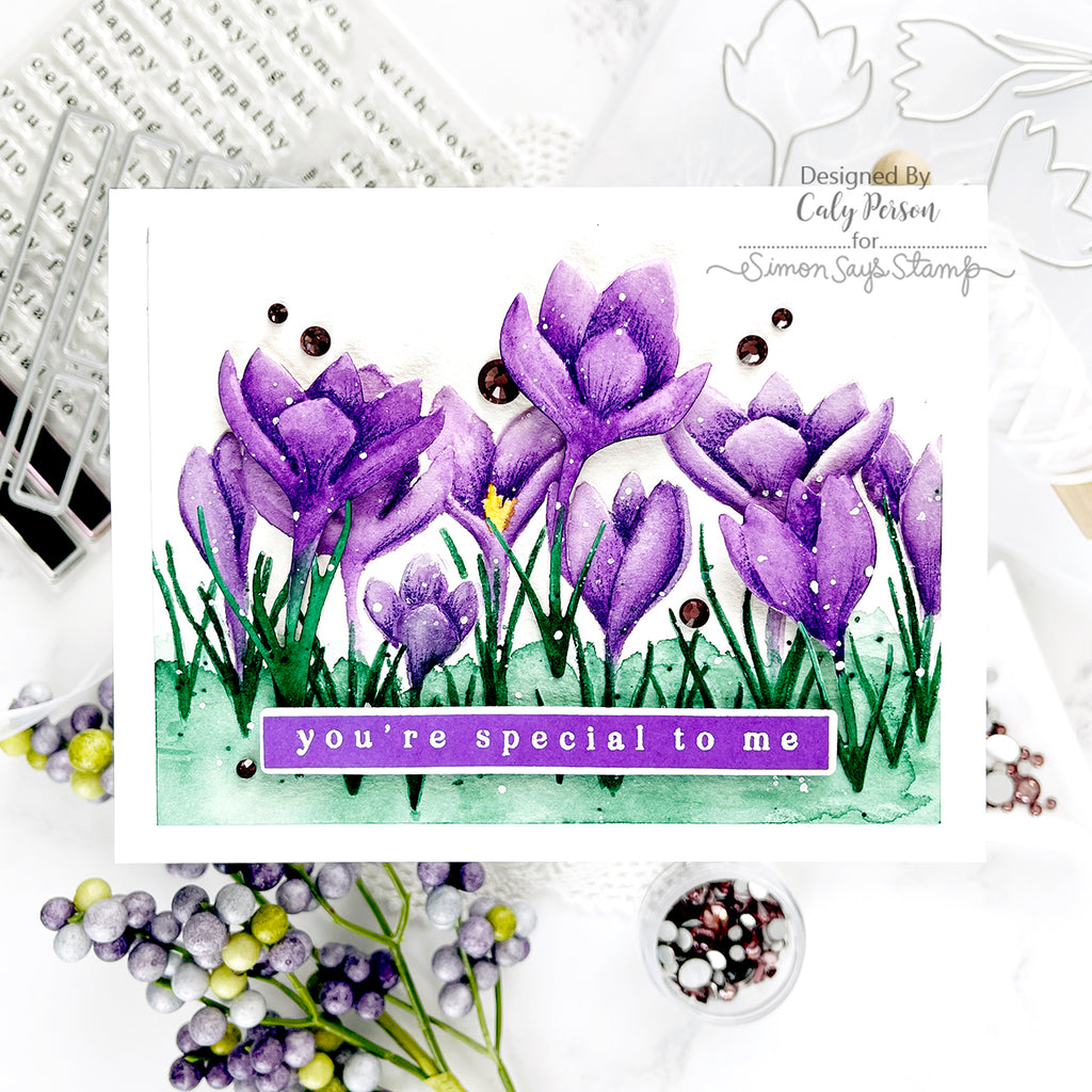 Simon Says Stamp Embossing Folder and Cutting Dies Crocus Row sfd398 Be Bold Special to Me Card | color-code:ALT02
