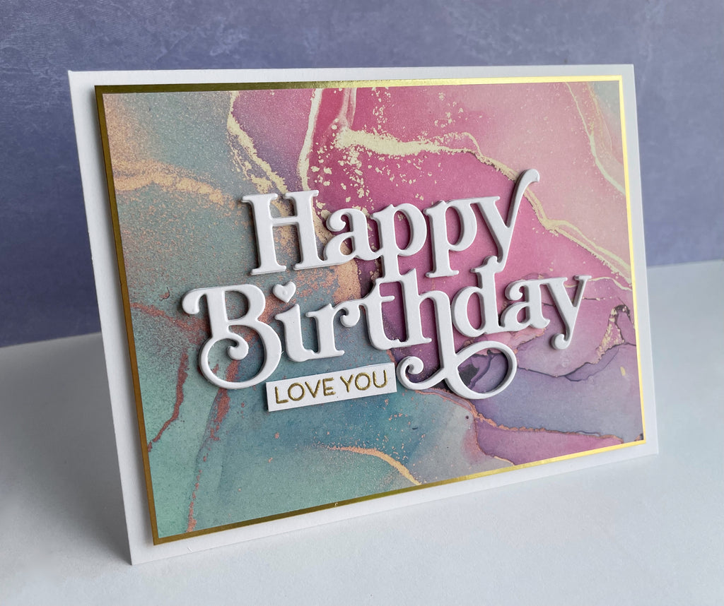 Simon Says Stamp Fancy Large Happy Birthday Wafer Dies 1053sd Be Bold Birthday Card | color-code:ALT02