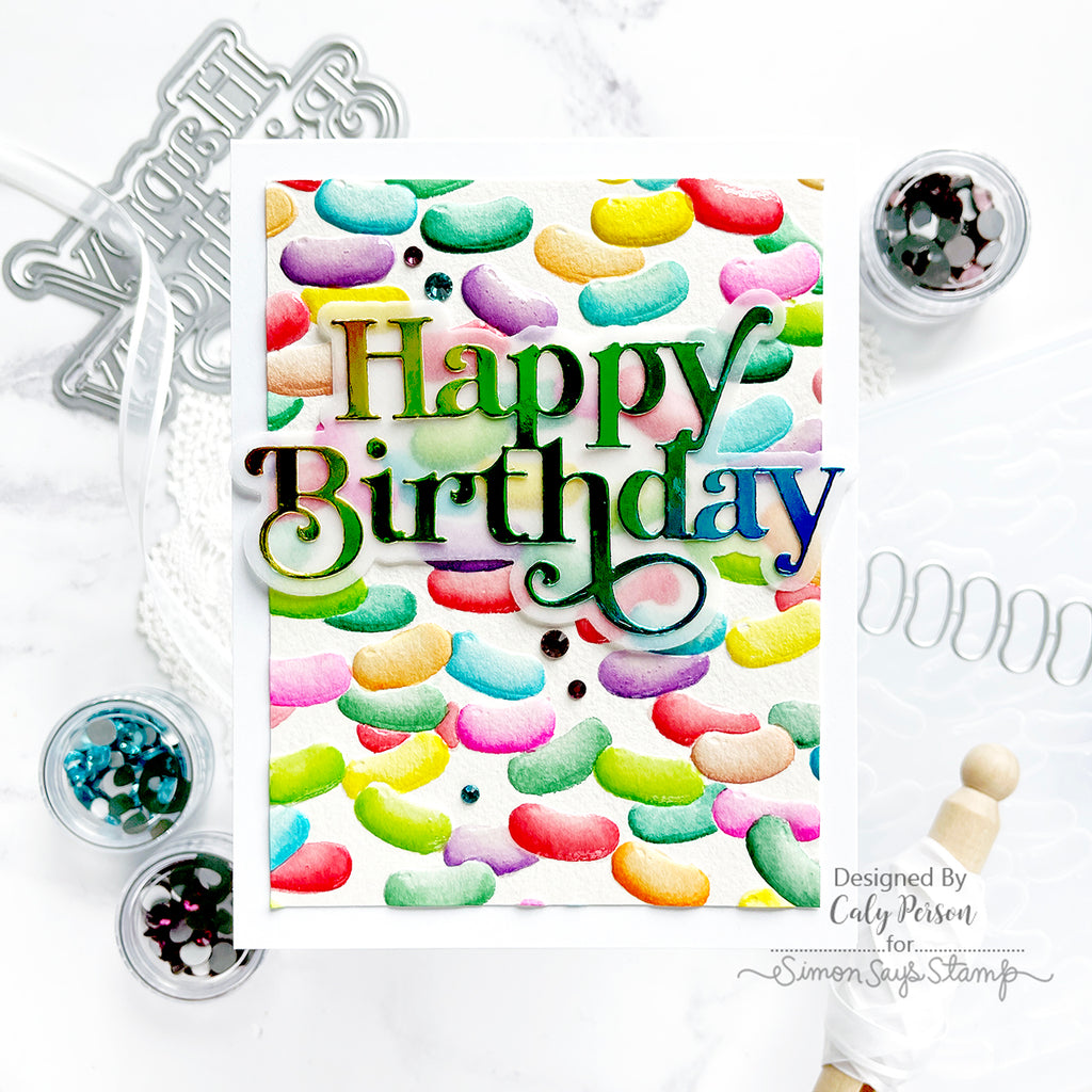 Simon Says Stamp Fancy Large Happy Birthday Wafer Dies 1053sd Be Bold Birthday Card | color-code:ALT01