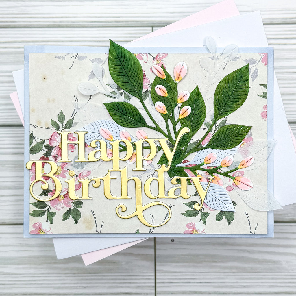 Simon Says Stamp Fancy Large Happy Birthday Wafer Dies 1053sd Be Bold Birthday Card