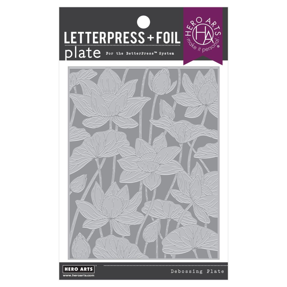Hero Arts Lotus Field Letterpress + Foil Plate Set hp114 – Simon