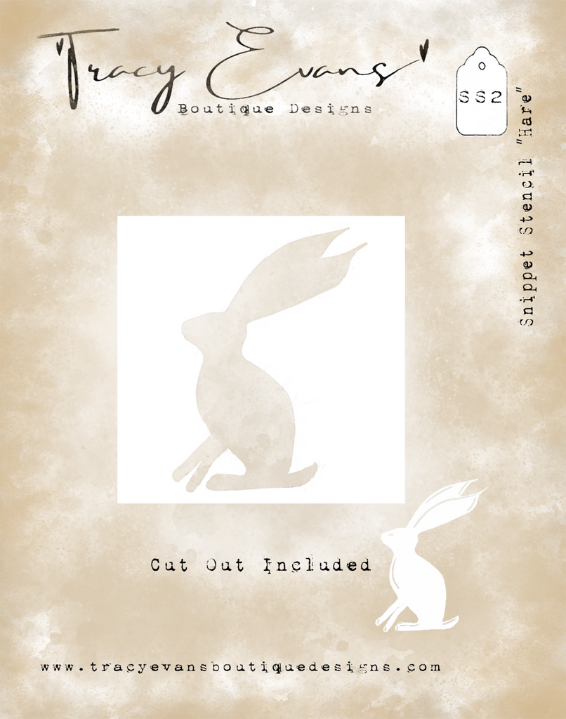 Tracy Evans Boutique Designs Hare Snippet Stencil ss002