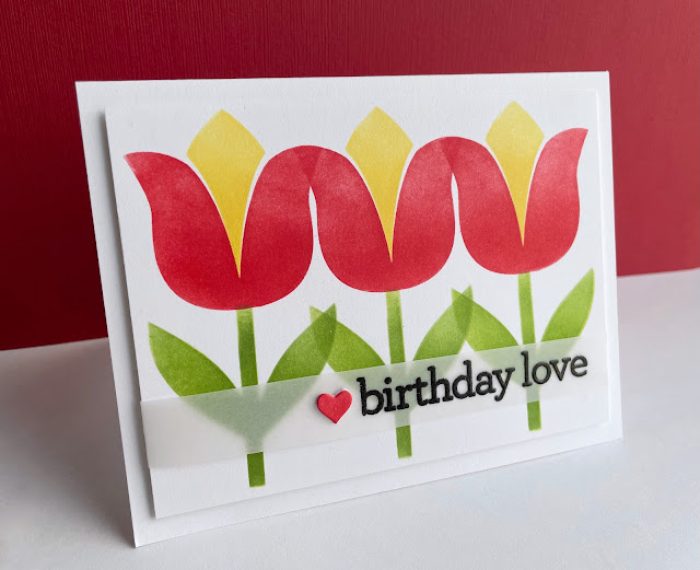 Simon Says Stamp Stencils Tulip Stem 1021stc Splendor Birthday Card | color-code:ALT03