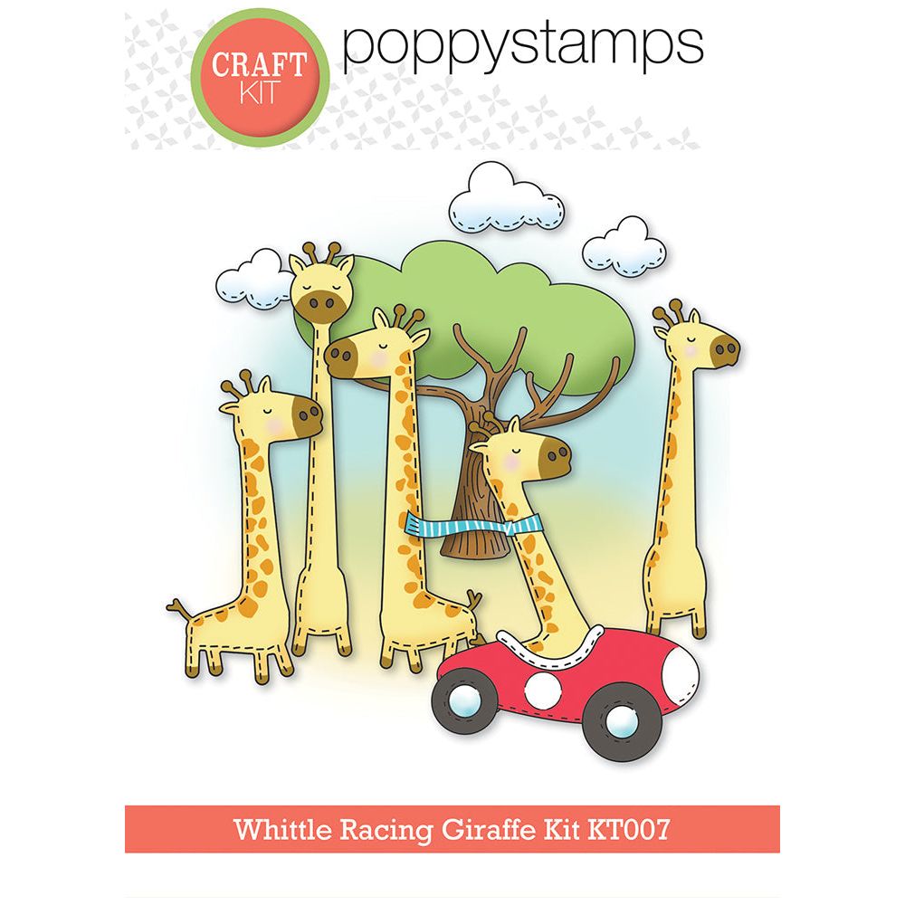 Poppy Stamps Whittle Racing Giraffe Stamp and Die Kit kt007 Simon