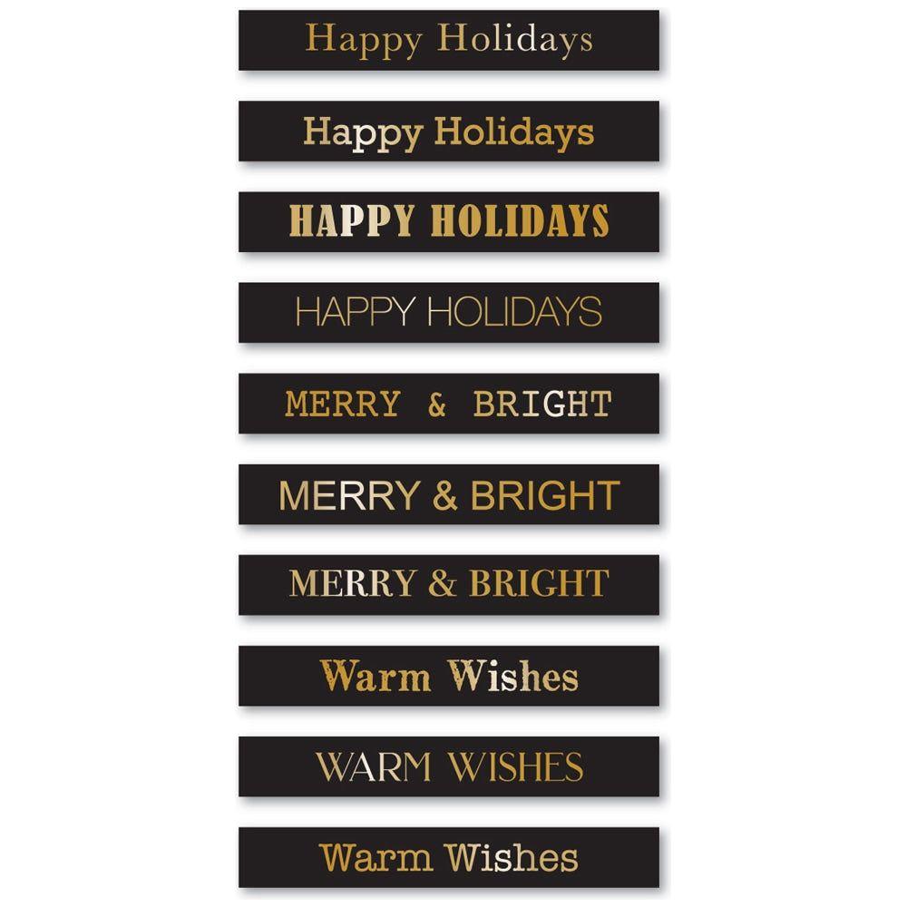 Memory Box Holiday Wishes Foil Greetings Black Tabs st019 – Simon Says ...