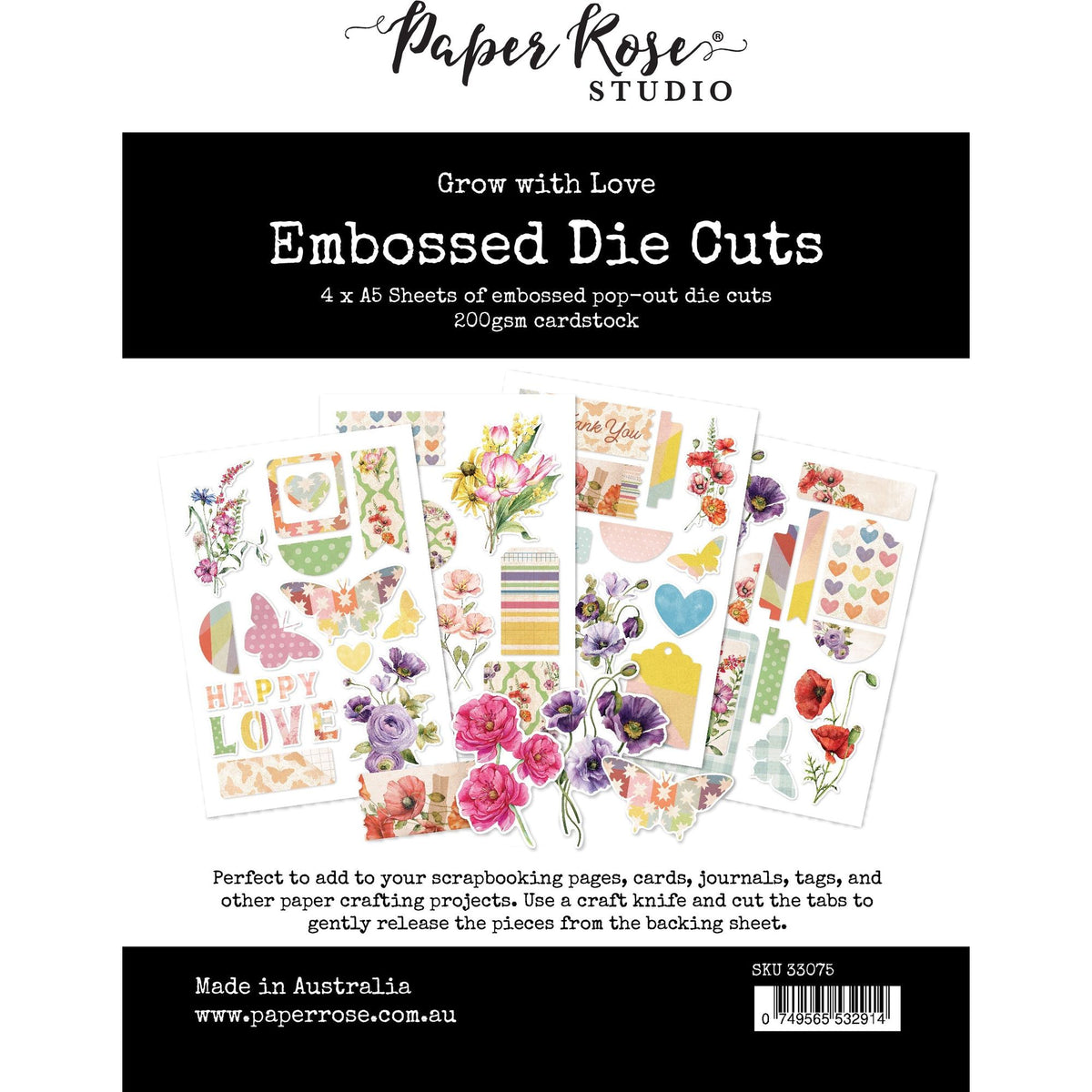 Paper Rose Grow With Love Embossed Die Cuts 33075* – Simon Says Stamp