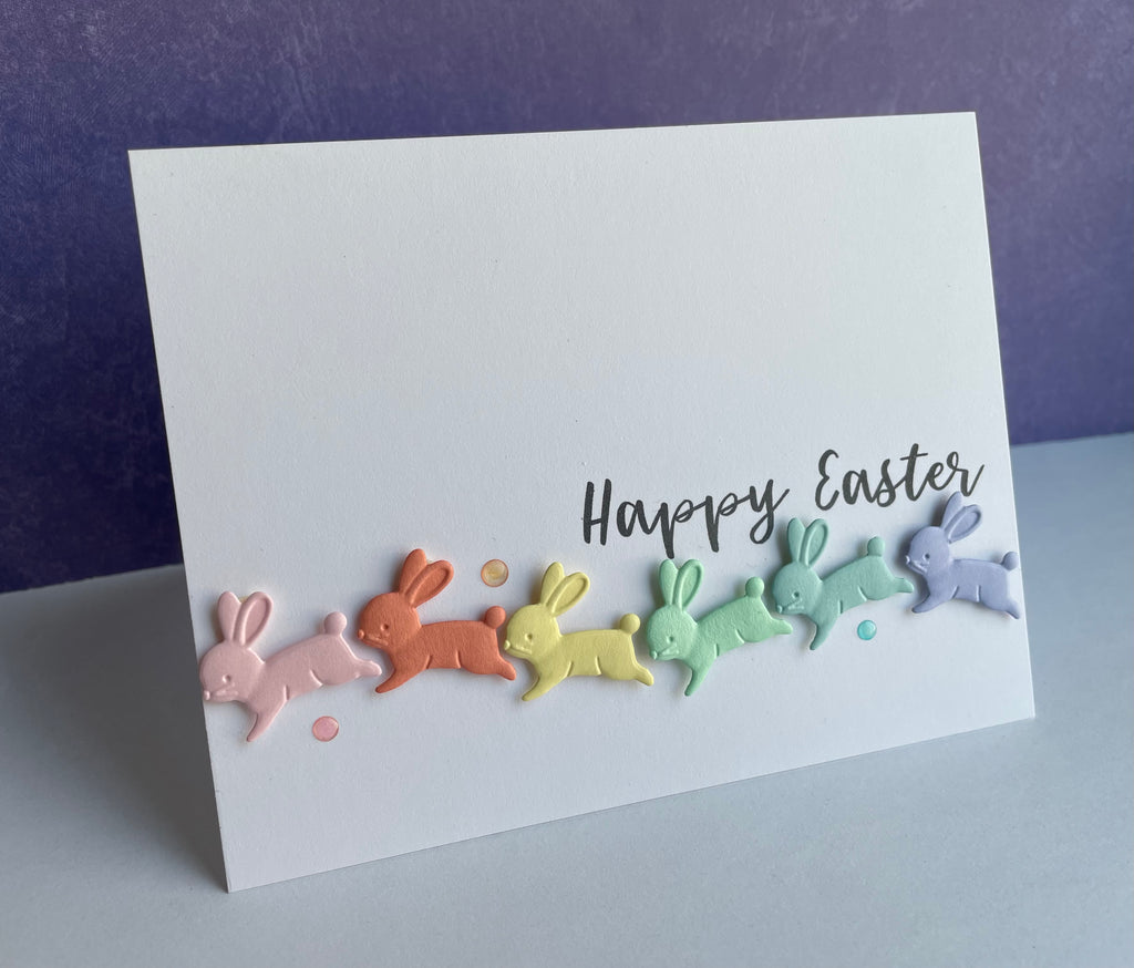 Simon Says Stamp Embossing Folder and Cutting Die Playful Bunny sfd383 Easter Card  | color-code:ALT03