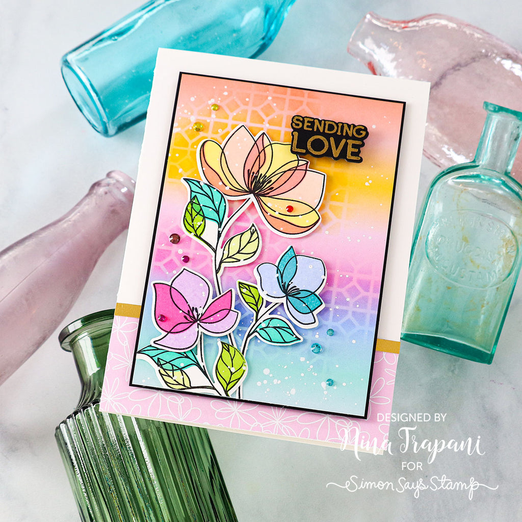 Simon Says Clear Stamps Pretty Petals 2033ssc Be Bold Love Card | color-code:ALT01