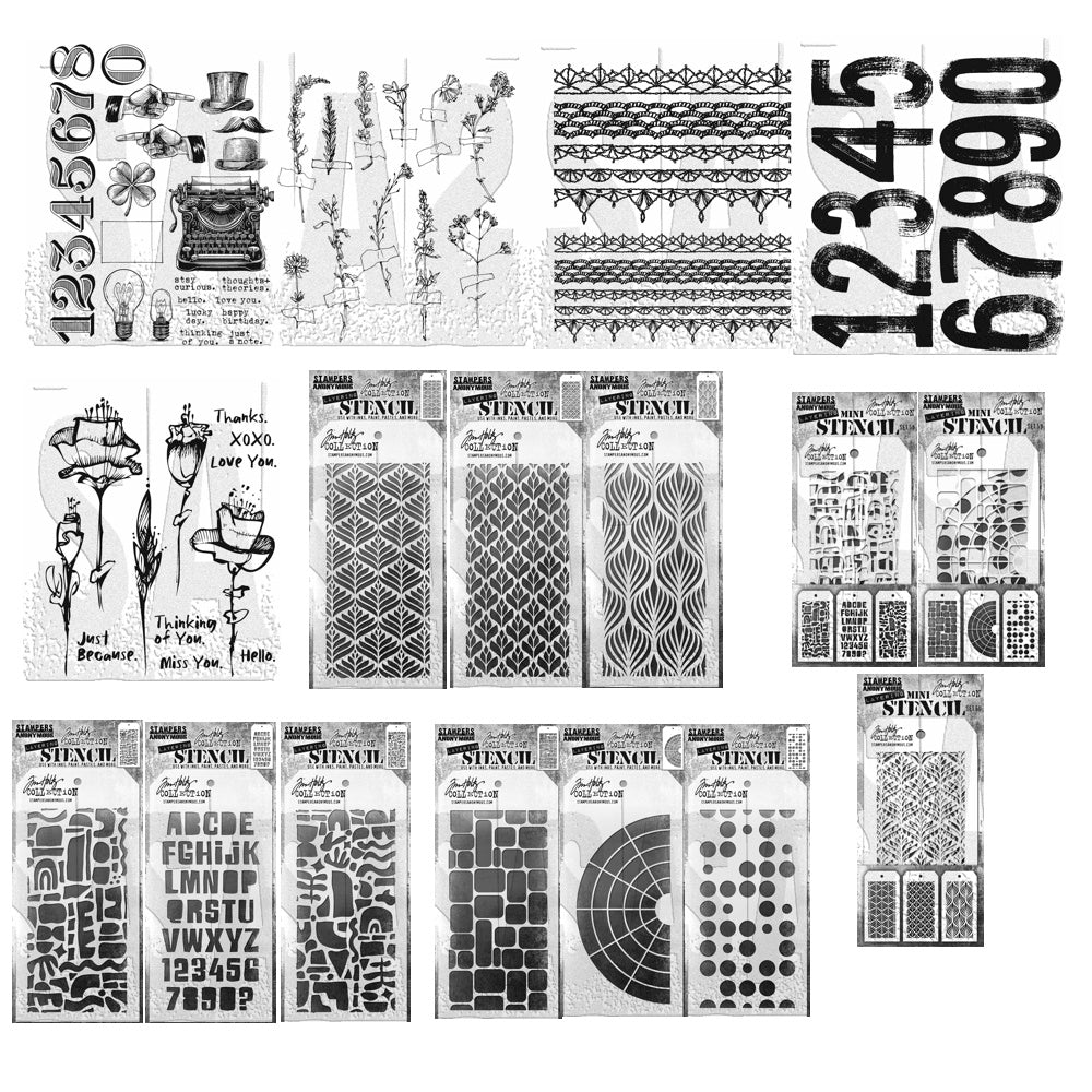 Tim Holtz I Want It All Stamps Stencils 2024 Everyday Collection #1 Edition