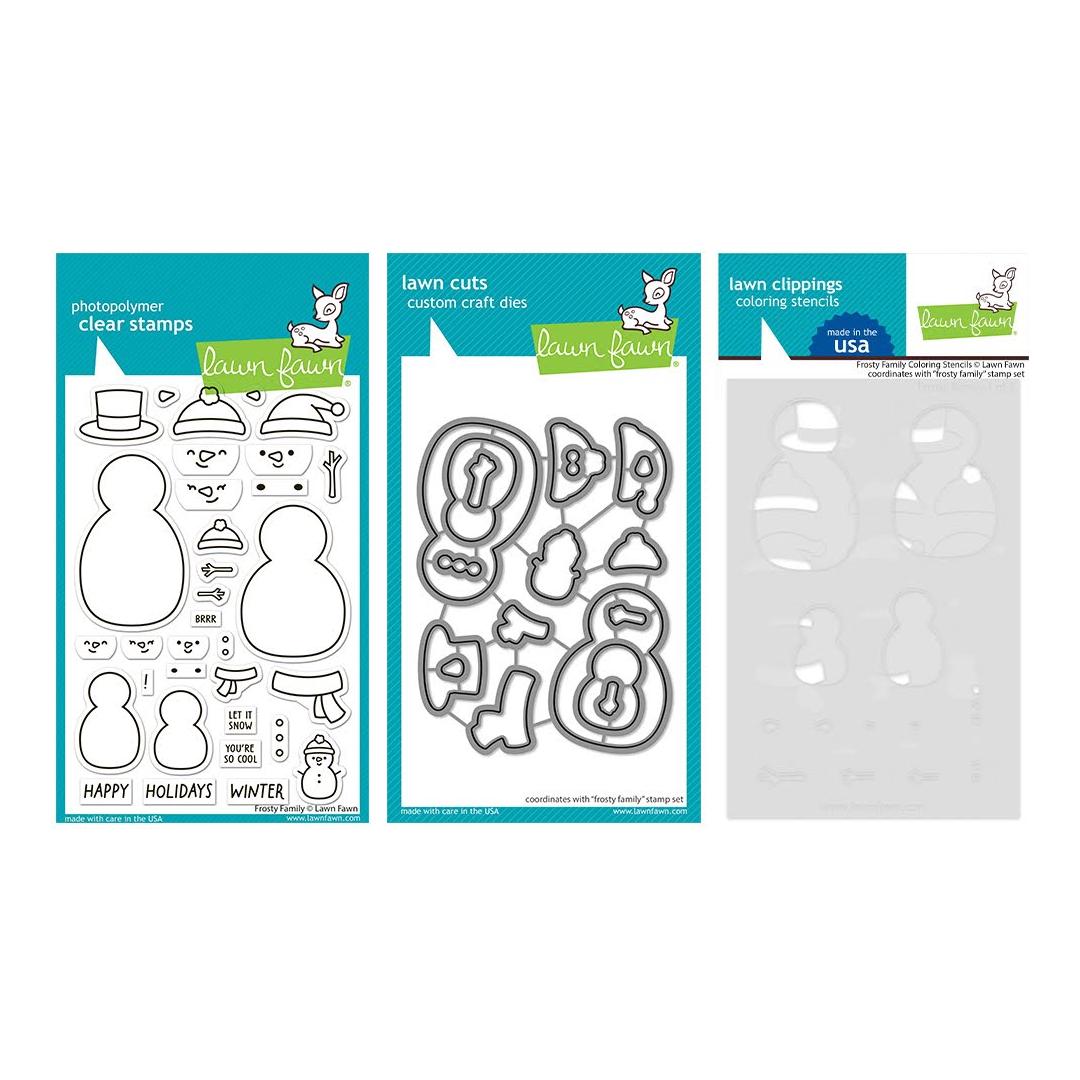 Lawn Fawn Frosty Family Stamps Dies Coloring Stencils Set – Simon Says ...