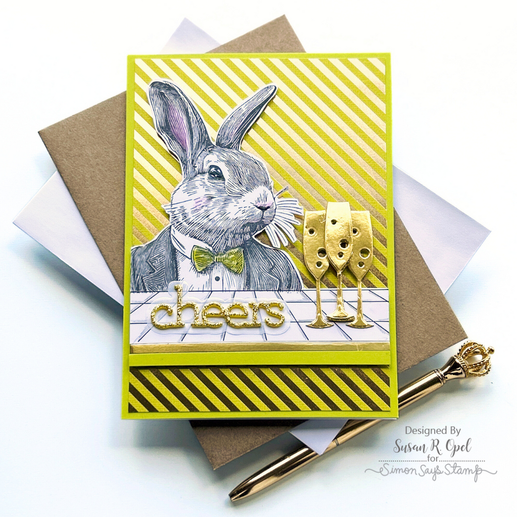 PREORDER Simon Says Stamp Tim Holtz Mr. Rabbit Bundle setmr24 Cheers Card | color-code:ALT02