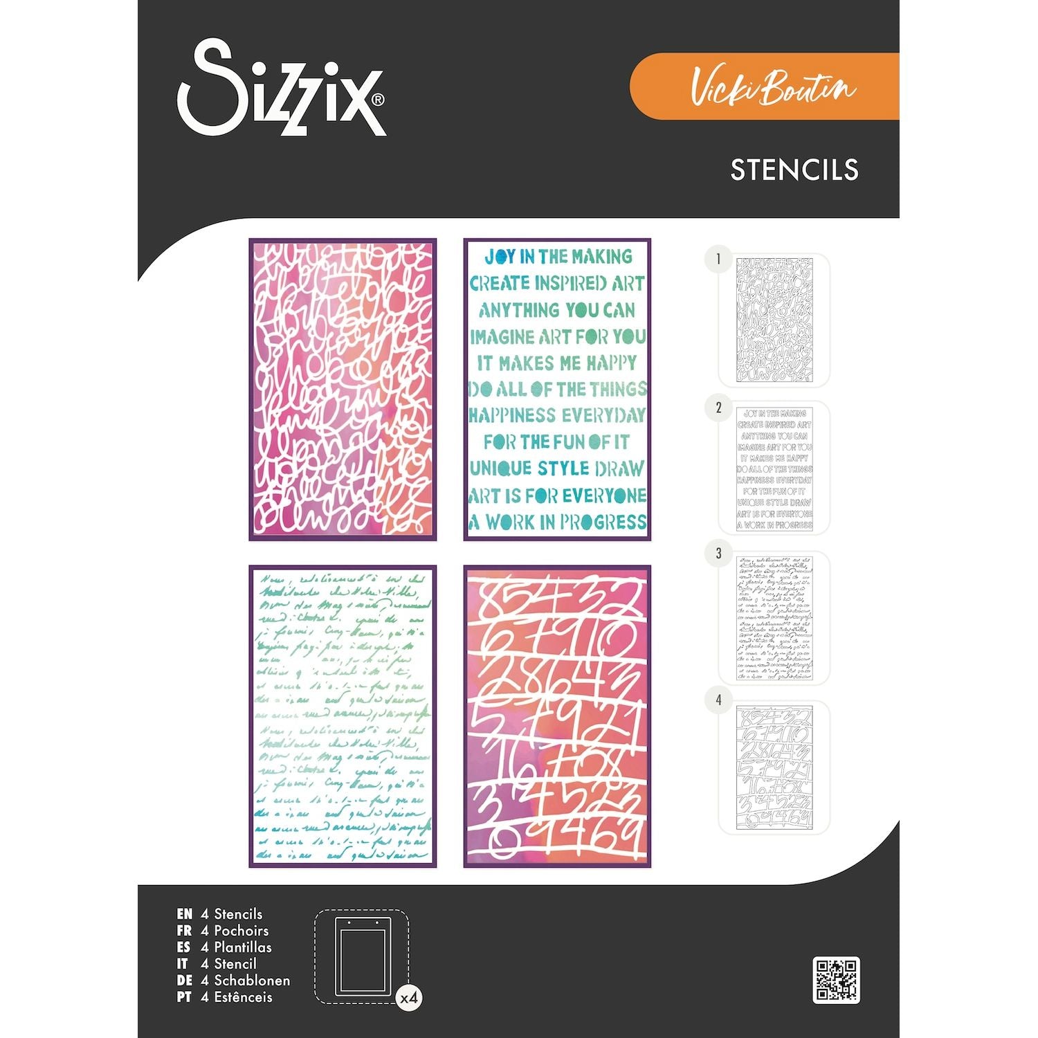 Sizzix Words and Numbers A5 Stencils 667161 – Simon Says Stamp