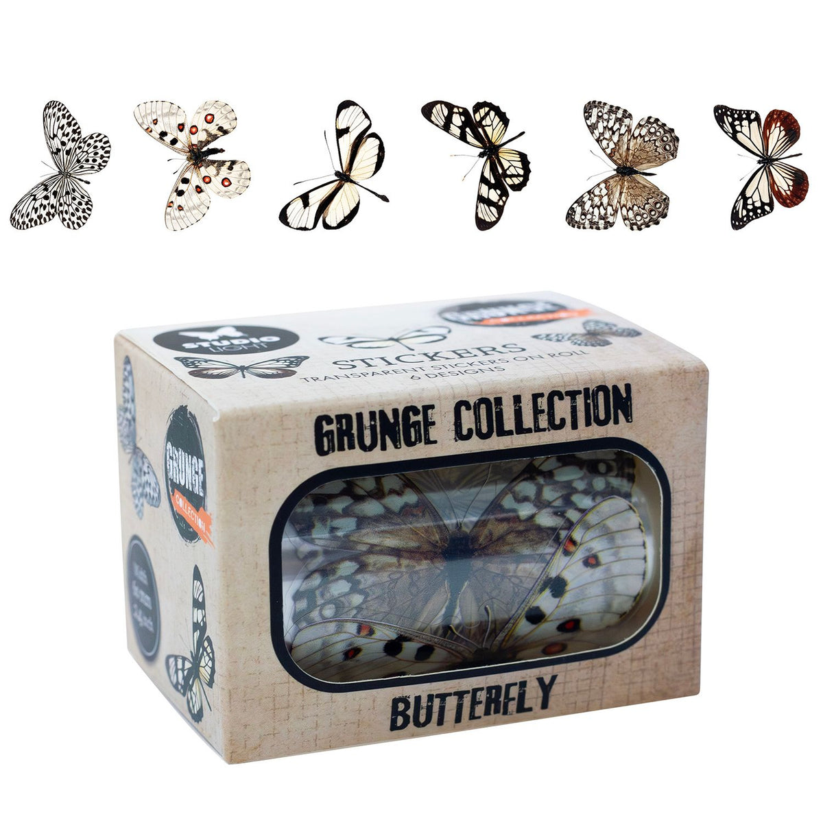 Studio Light Butterfly Grunge Collection Clear Stickers sl-gr-stic54 ...