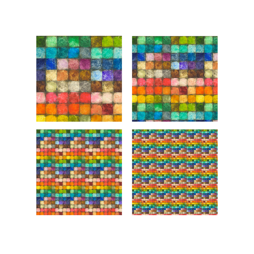 Tim Holtz Eclectic Elements Colorblock Bundle of 4 Fat Quarters