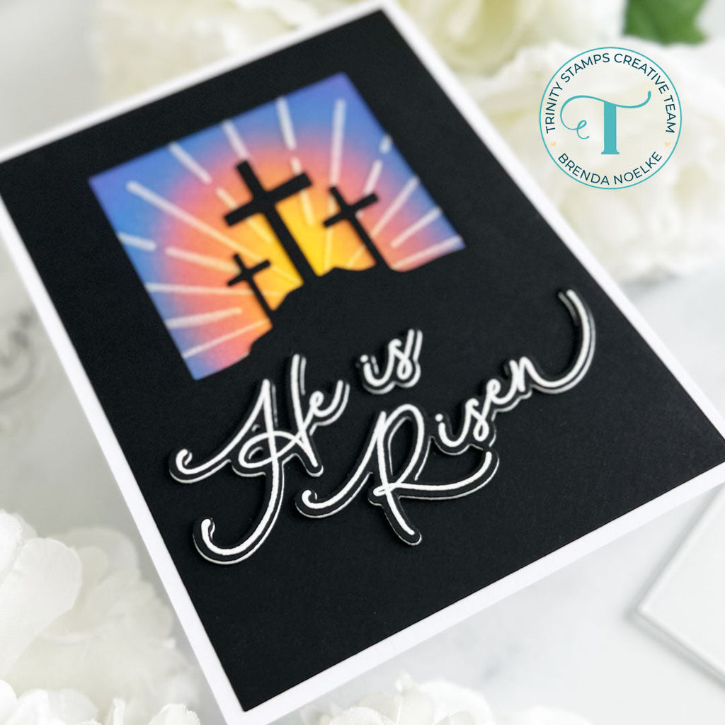 Trinity Stamp He Is Risen Clear Stamps tps-314 Christian Easter Card