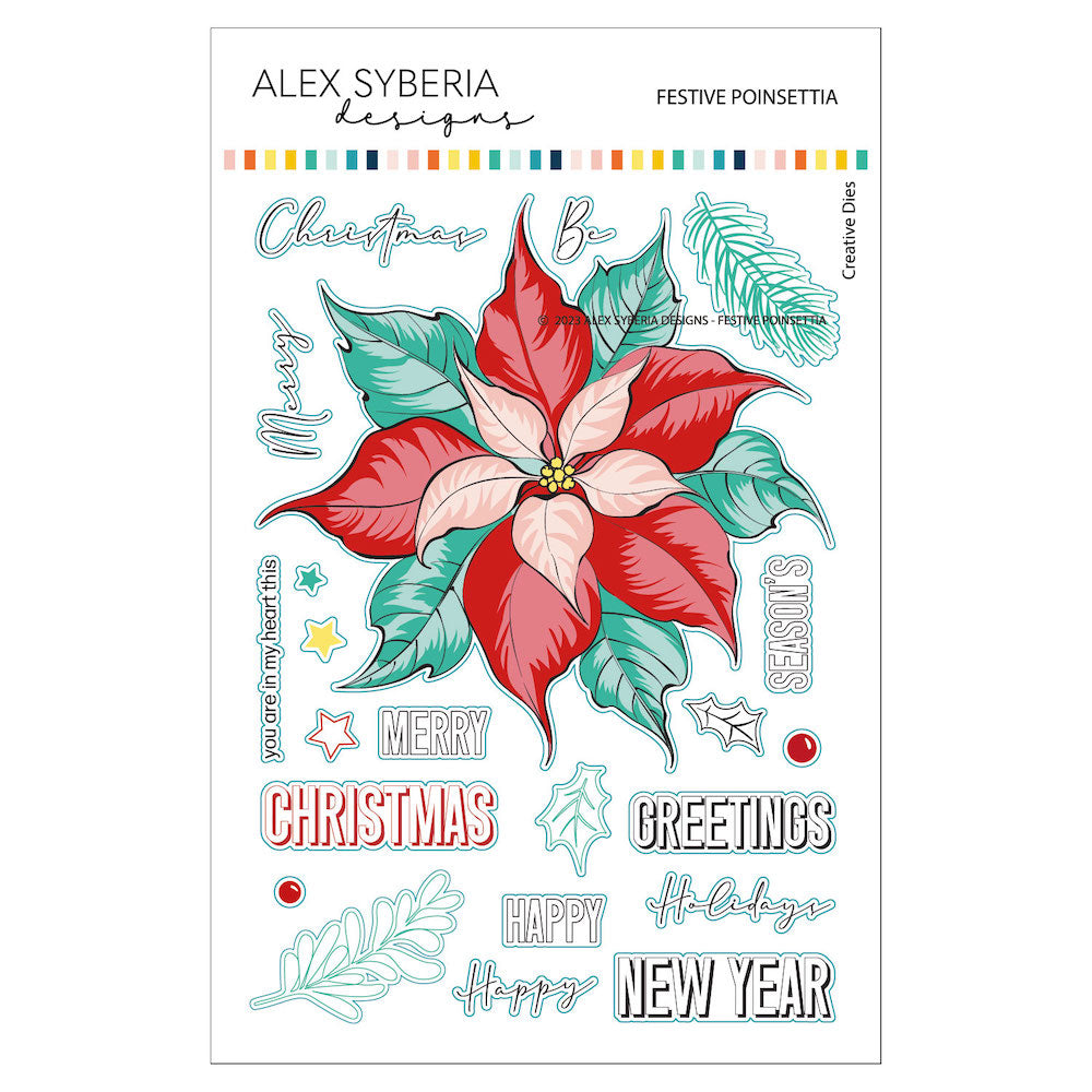 Alex Syberia Designs Festive Poinsettia Die Set asdcd73