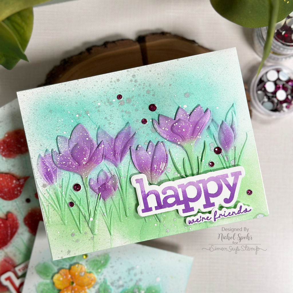 Simon Says Stamp Embossing Folder and Cutting Dies Crocus Row sfd398 Be Bold Friend Card | color-code:ALT01