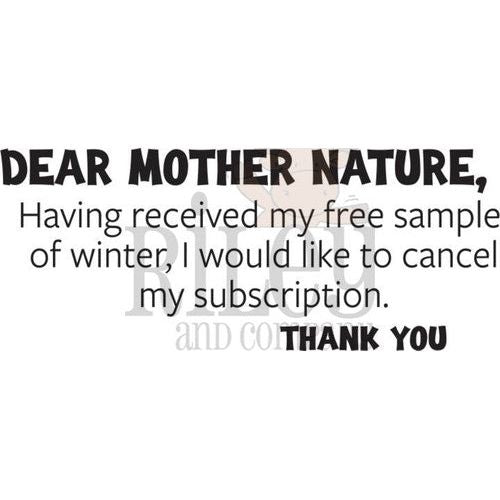 Riley and Company Funny Bones Dear Mother Nature Clear Stamp rwd 1215