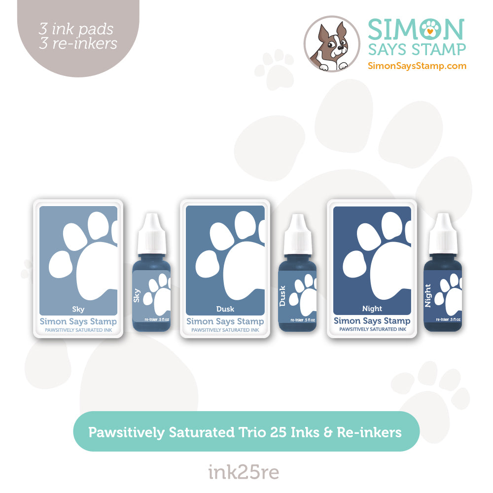Simon Says Stamp Pawsitively Saturated Ink Trio 25 And Re-Inkers ink25re Celebrate