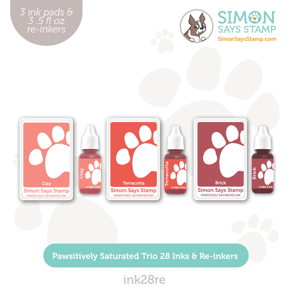 Simon Says Stamp Pawsitively Saturated Ink Trio 28 And Re-Inkers Be Bold