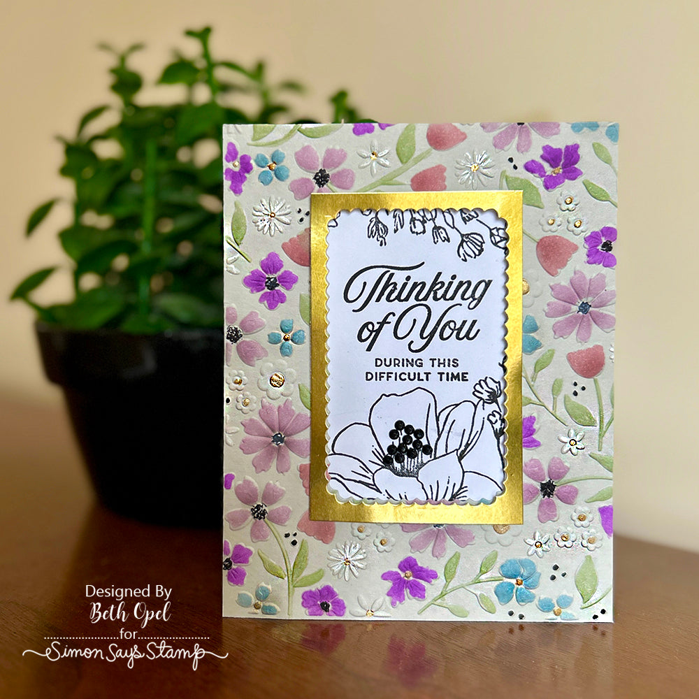 Simon Says Stamp Card Kit of the Month April 2024 Wild and Free Flowers ck0424 Thinking of You Card  | color-code:ALT14