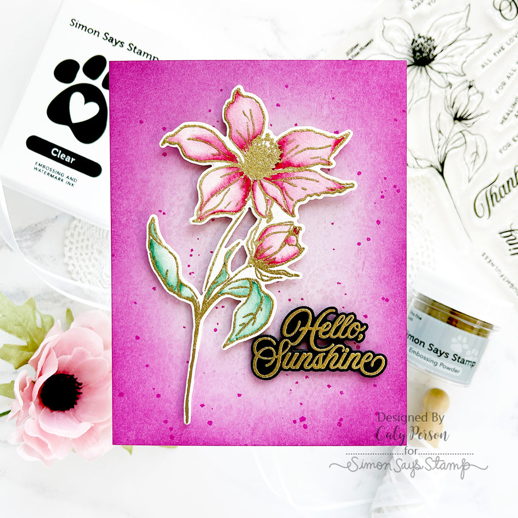 Simon Says Stamp Card Kit of the Month April 2024 Wild and Free Flowers ck0424 Hello Card