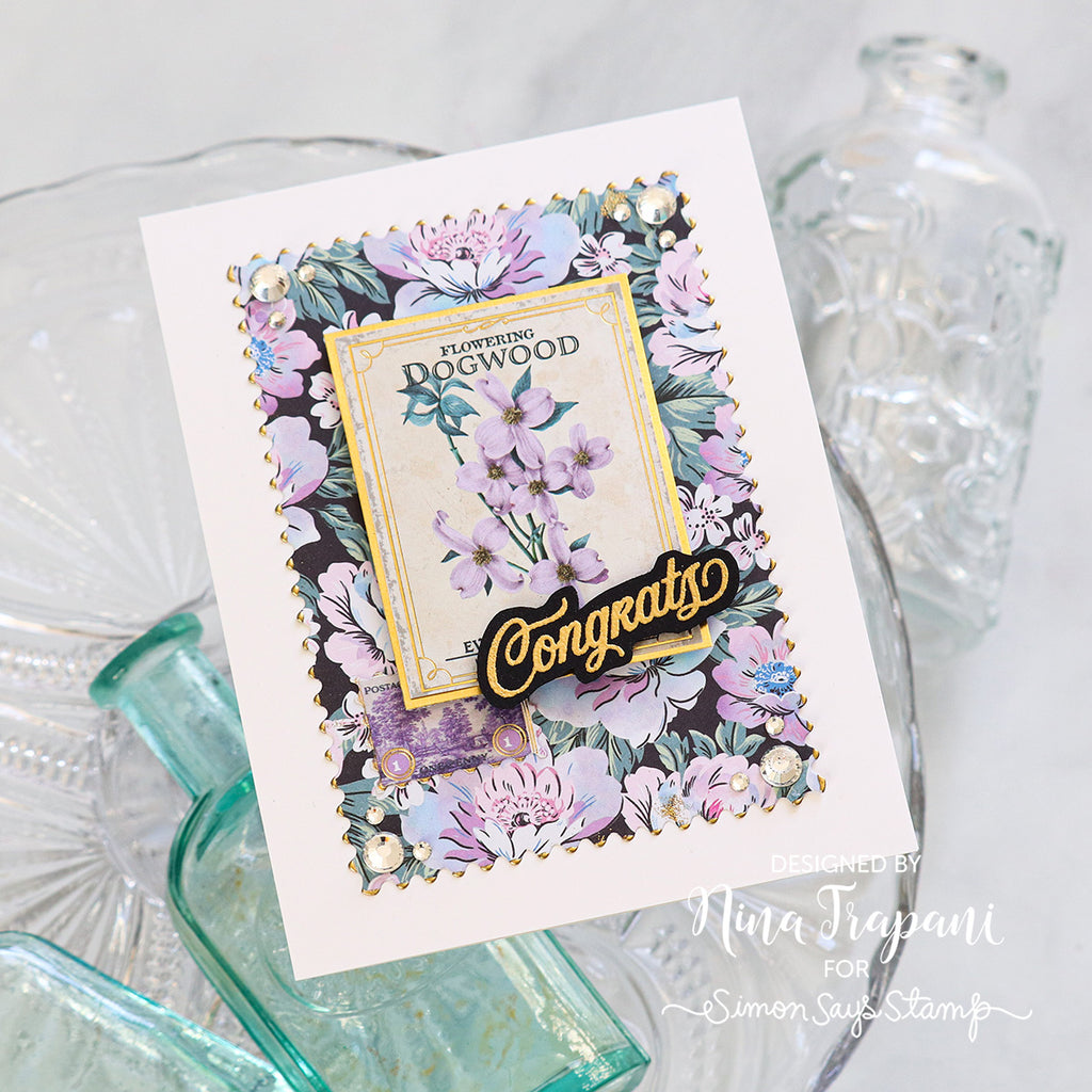 Simon Says Stamp Card Kit of the Month April 2024 Wild and Free Flowers ck0424 Congrats Card | color-code:ALT10