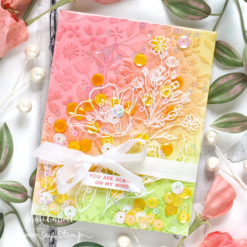 Simon Says Stamp Card Kit of the Month April 2024 Wild and Free Flowers ck0424 Thinking of You Card | color-code:ALT12