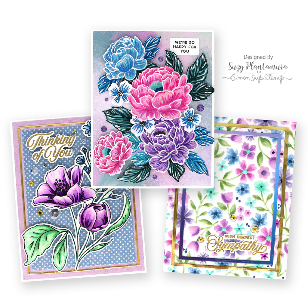 Simon Says Stamp Card Kit of the Month April 2024 Wild and Free Flowers ck0424 Floral Cards | color-code:ALT01