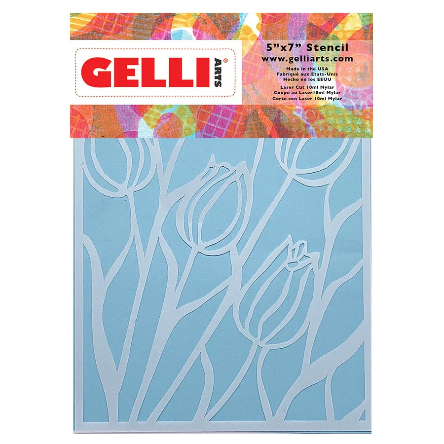 Gelli Arts Tulip Stencil for Printing Plates