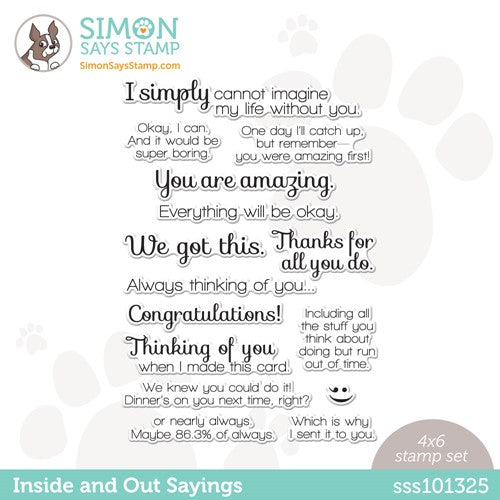 Simon Says Stamp! Simon Says Clear Stamps INSIDE AND OUT SAYINGS SSS101325