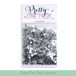 Simon Says Stamp! Pretty Pink Posh SILVER MINI STAR CONFETTI Sequins