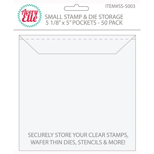 Simon Says Stamp! Avery Elle SMALL Stamp and Die Storage Pockets - 5.125 x 5 inches Set of 50 SS 5003
