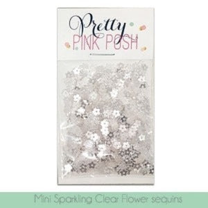 Simon Says Stamp! Pretty Pink Posh MINI SPARKLING CLEAR FLOWER Sequins