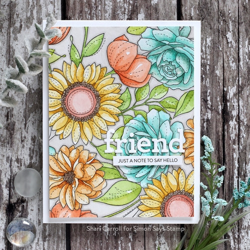 Simon Says Stamp! Simon Says Cling Rubber Stamp FLORAL MIX BACKGROUND sss101974 | color-code:ALT0