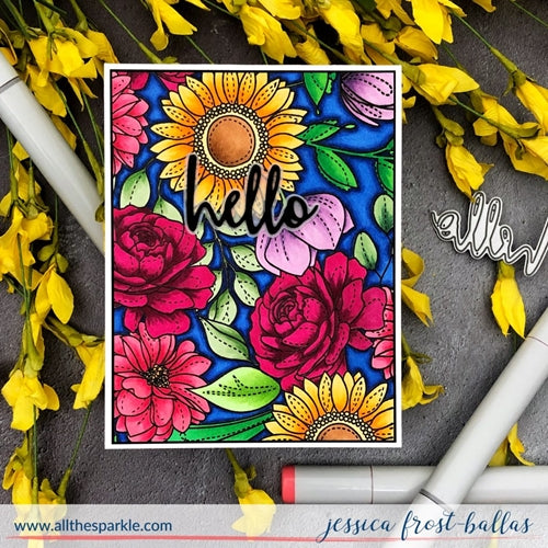 Simon Says Stamp! Simon Says Cling Rubber Stamp FLORAL MIX BACKGROUND sss101974 | color-code:ALT2