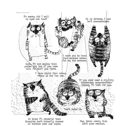Simon Says Stamp! Tim Holtz Cling Rubber Stamps SNARKY CAT CMS392