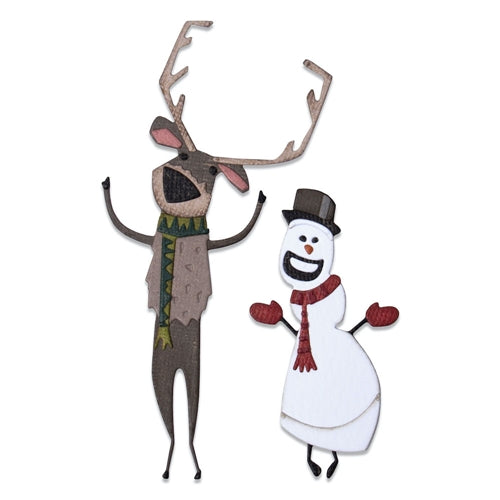 Simon Says Stamp! Tim Holtz Sizzix Reindeer Snowman PAPERCUT CHRISTMAS 2 Colorize Thinlits Dies 664753