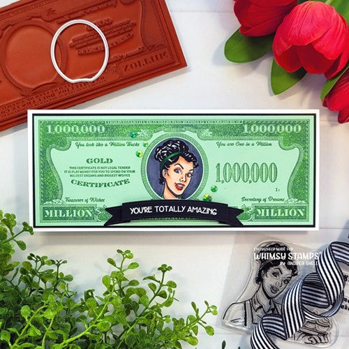 Simon Says Stamp! Whimsy Stamps A MILLION DOLLARS BACKGROUND Cling Stamp and Die Combo DDB0071