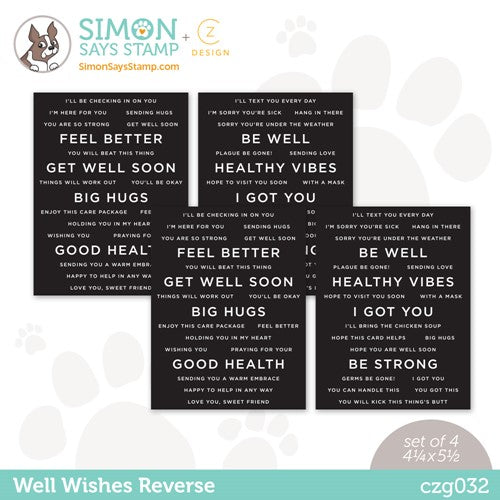 Simon Says Stamp! CZ Design Sentiment Strips REVERSE WELL WISHES czg032